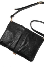 Load image into Gallery viewer, ierib exclusive Folded Clutch Bag with Shoulder Strap / FVT Oiled Horse (BLACK)
