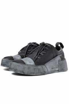 画像をギャラリービューアに読み込む, BORIS BIDJAN SABERI COW LEATHER LOW CUT SNEAKER / OBJECT DYED &amp; HAND TREATED &quot;BAMBA2.1&quot; (BLACK)