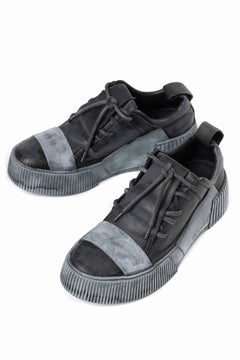 画像をギャラリービューアに読み込む, BORIS BIDJAN SABERI COW LEATHER LOW CUT SNEAKER / OBJECT DYED &amp; HAND TREATED &quot;BAMBA2.1&quot; (BLACK)