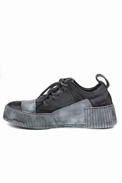 画像をギャラリービューアに読み込む, BORIS BIDJAN SABERI COW LEATHER LOW CUT SNEAKER / OBJECT DYED &amp; HAND TREATED &quot;BAMBA2.1&quot; (BLACK)