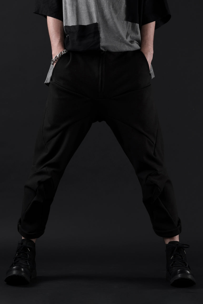 LEON EMANUEL BLANCK exclusive FORCED 6 POCKET COPPED PANTS / HEAVY STRETCH COTTON JERSEY (BLACK)