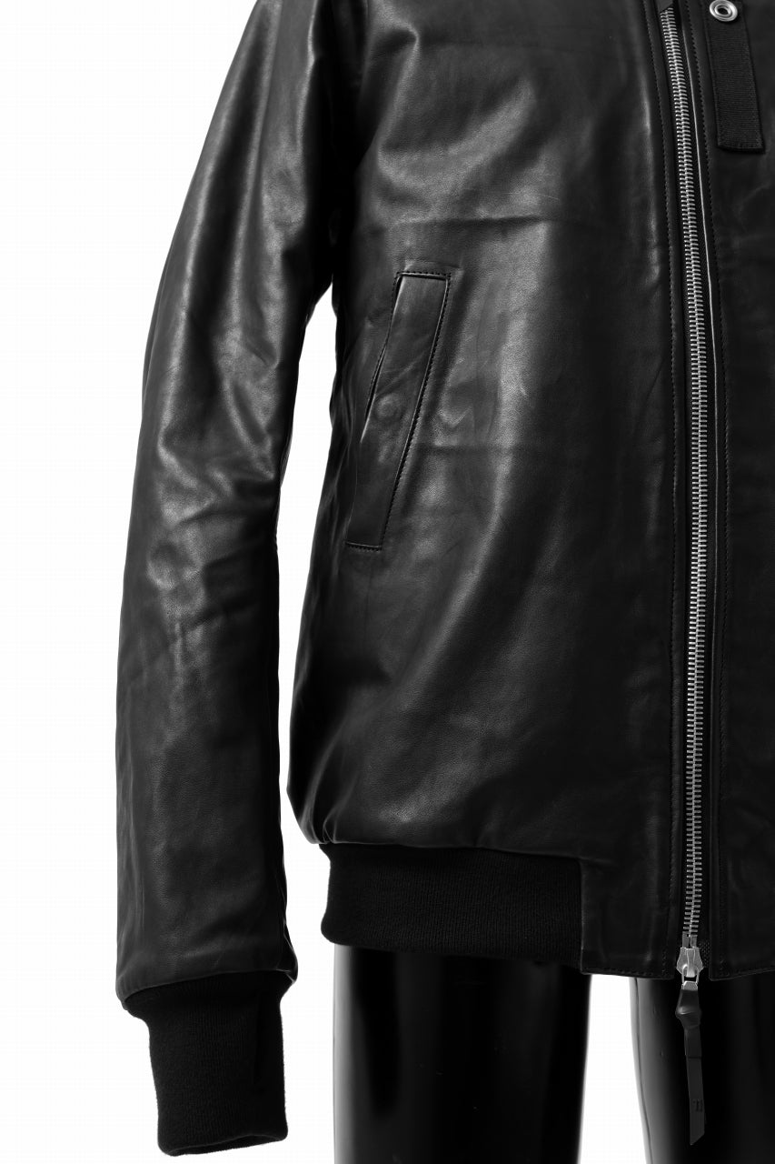 11 BY BORIS BIDJAN SABERI MA-1 PADDED JACKET / HORSE SKIN + 