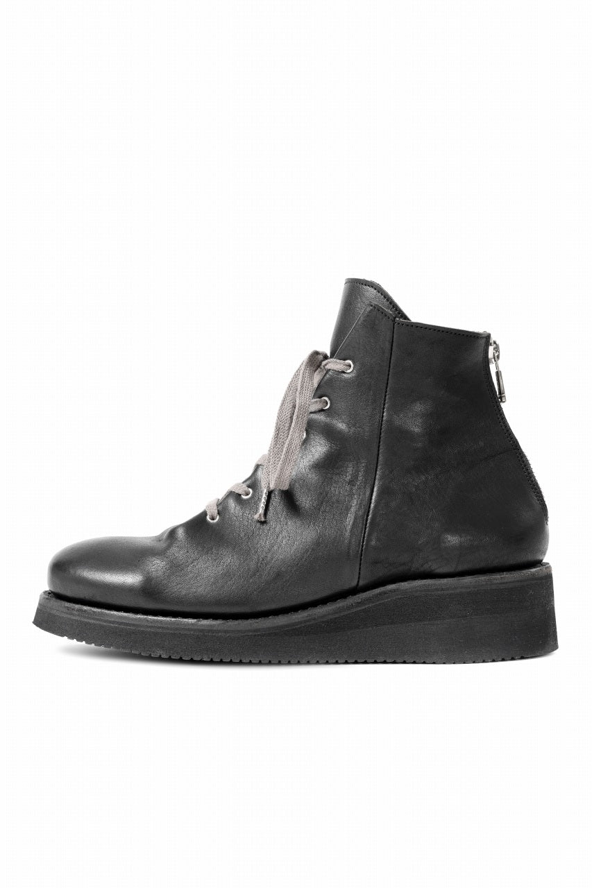 Portaille GATHERED BOOTS / BURNED HORSE (BLACK)