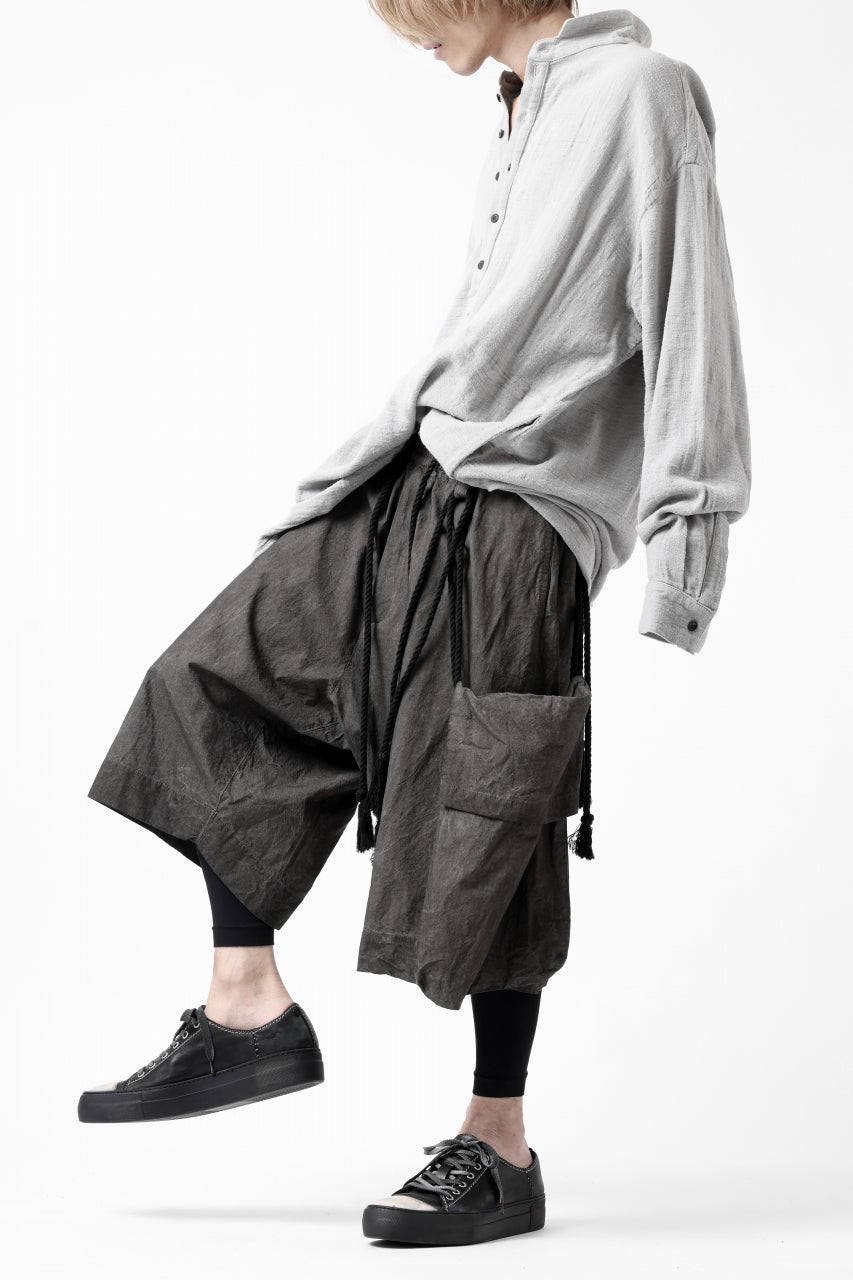 画像をギャラリービューアに読み込む, _vital drop crotch shorts with hanging pocket / (DEEP SUMI DYED)