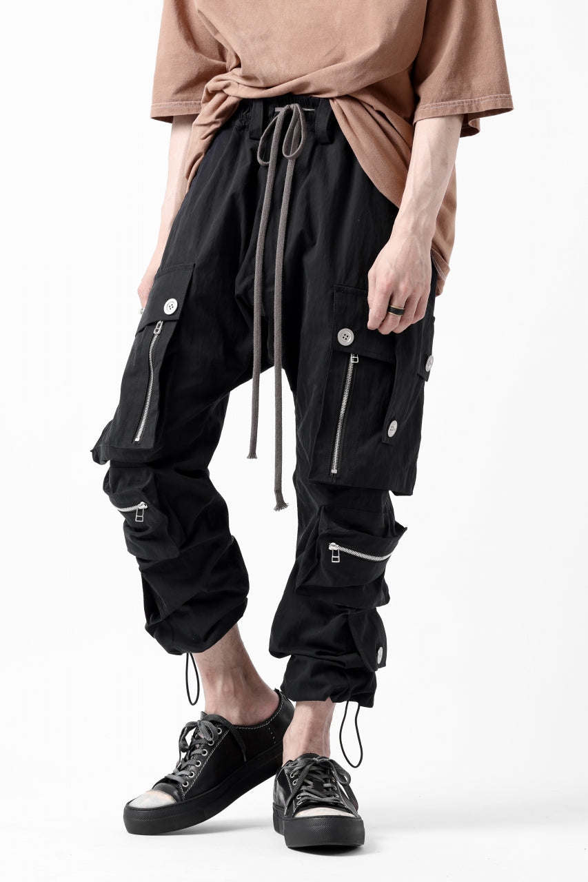 A.F ARTEFACT -RIPSTOP- SARROUEL CARGO LONG PANTS (BLACK)