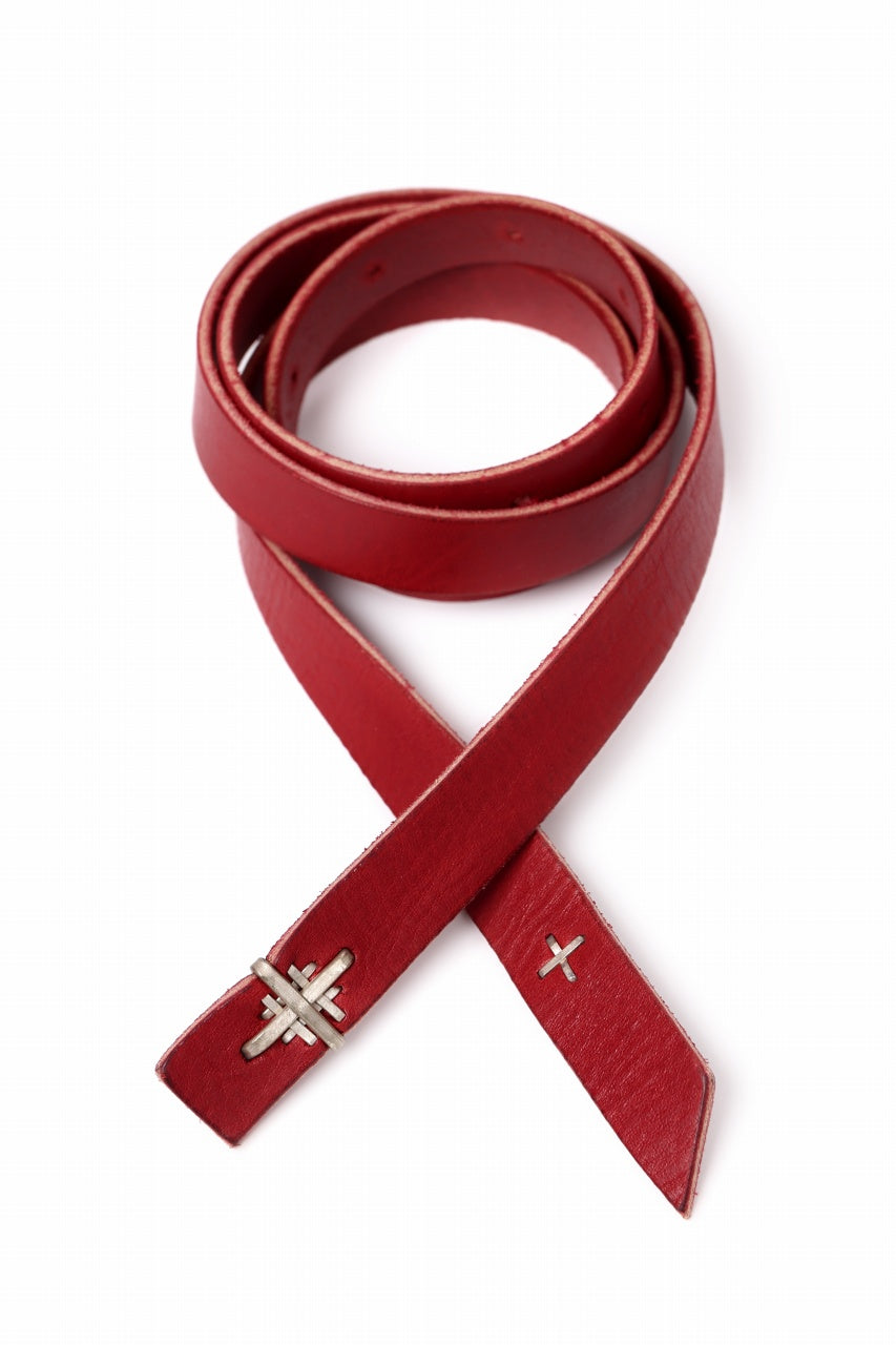 Load image into Gallery viewer, m.a+ double cross buckle skinny belt / EX+1B/GR3,0 (CHILI RED)