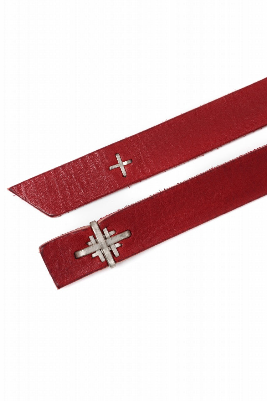 m.a+ double cross buckle skinny belt / EX+1B/GR3,0 (CHILI RED)