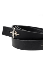 Load image into Gallery viewer, m.a+ double cross buckle skinny belt / EX+1B/GR3,0 (BLACK)