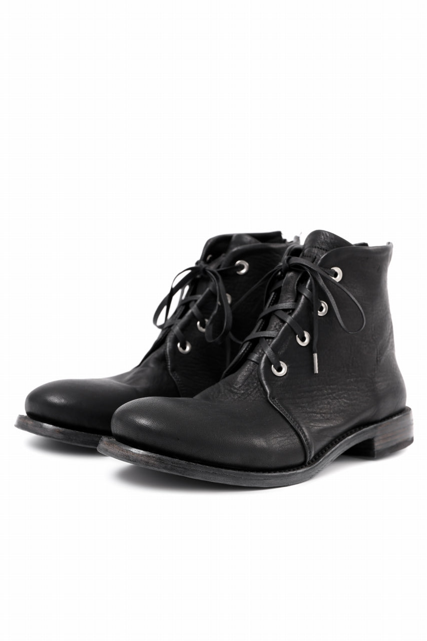 【2025A/W新作★送料無料】 4 Portaille HOLE (BLACK)の商品 HORSE BURNED / BOOTS UP LACE 靴