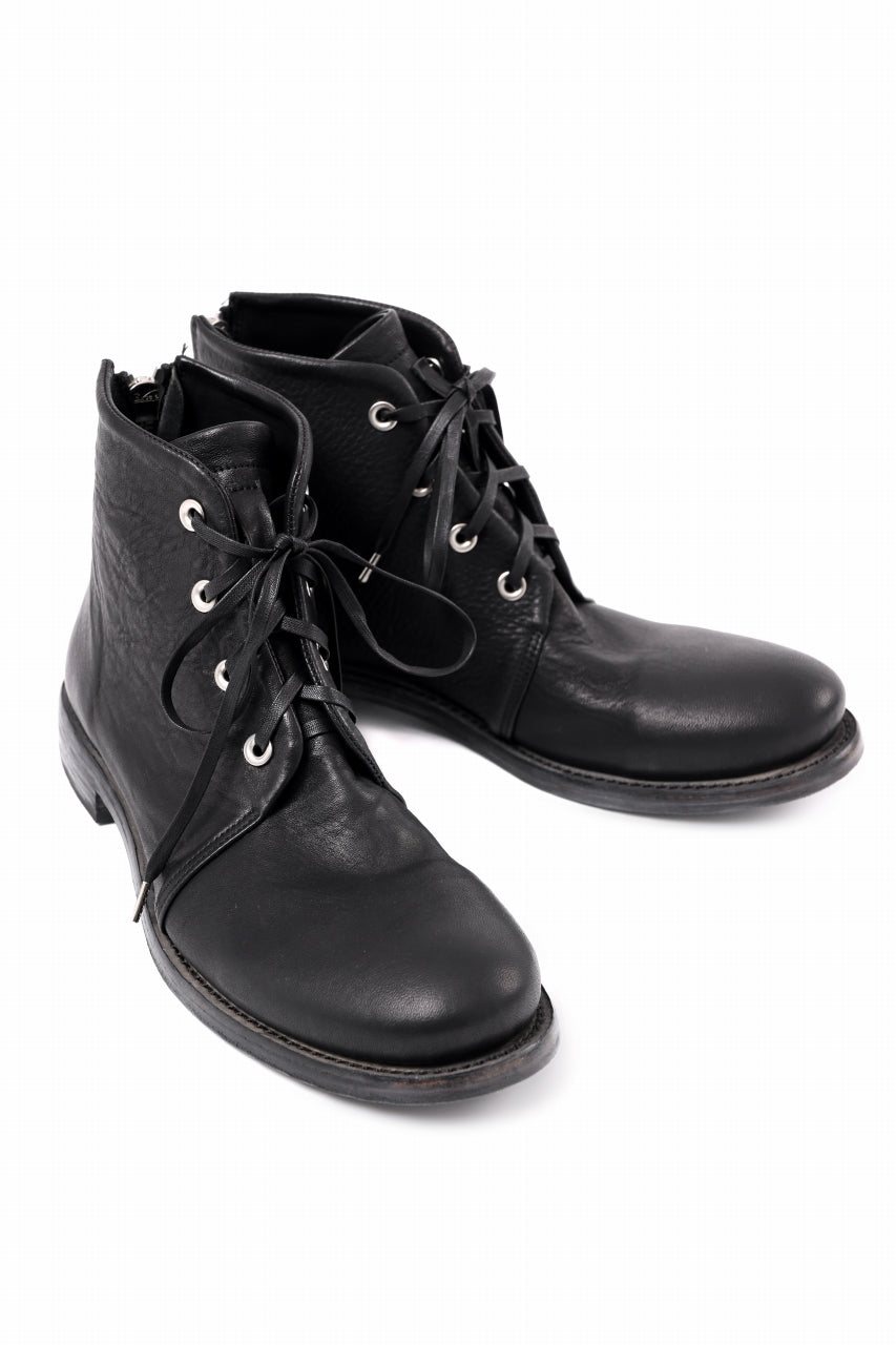 Portaille 4 HOLE LACE UP BOOTS / BURNED HORSE (BLACK)