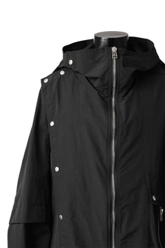 画像をギャラリービューアに読み込む, A.F ARTEFACT HOODED WRAP BUTTON &amp; ZIP PARKA BLOUSON (BLACK)