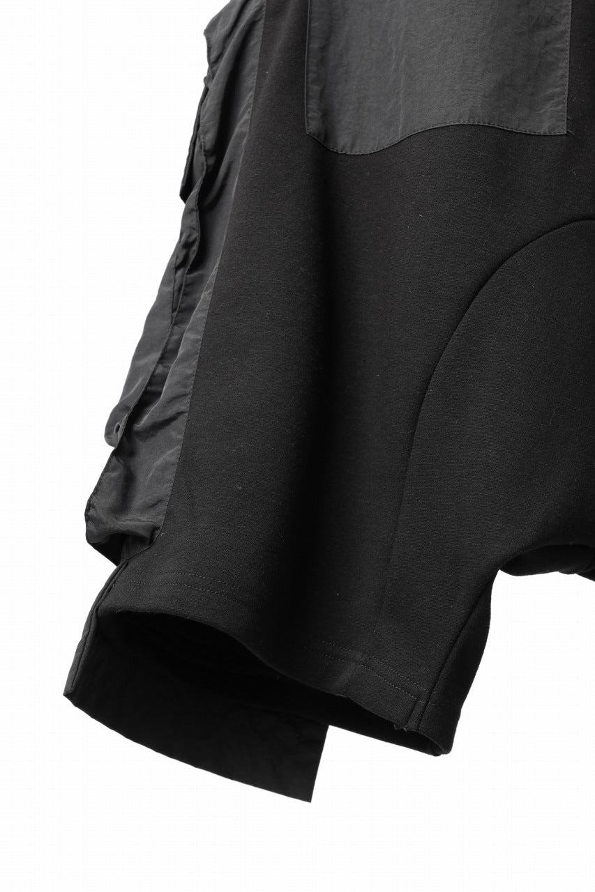 A.F ARTEFACT MILITARY CARGO SARROUEL SHORTS / BOMBER HEAT® + NYLON (BLACK)