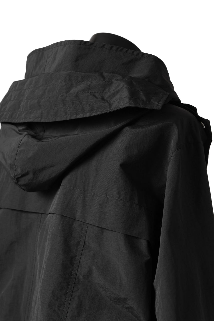 Load image into Gallery viewer, A.F ARTEFACT HOODED WRAP BUTTON &amp; ZIP PARKA BLOUSON (BLACK)