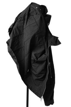 Load image into Gallery viewer, A.F ARTEFACT HOODED WRAP BUTTON &amp; ZIP PARKA BLOUSON (BLACK)