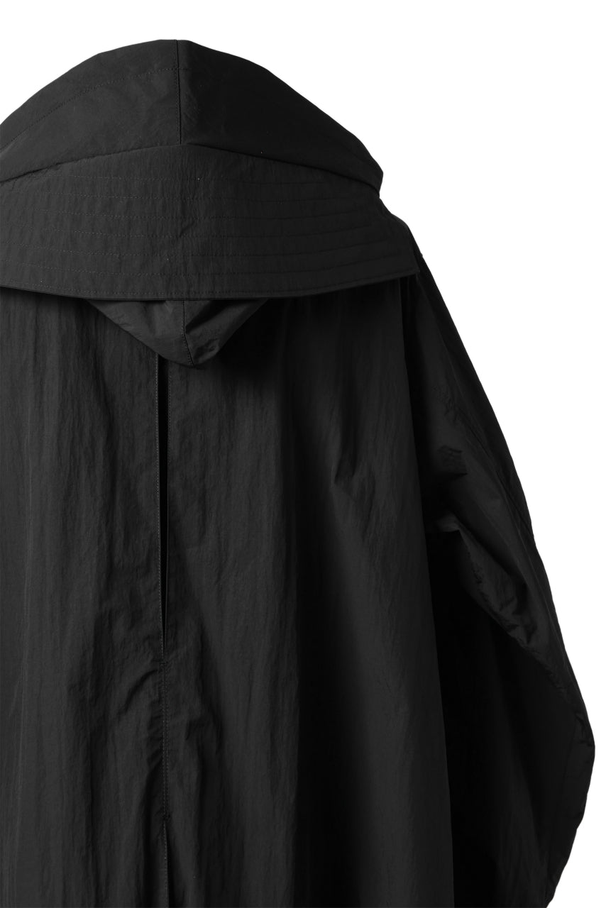 A.F ARTEFACT HOODIE LONG ZIP COAT with DETACHABLE POCKET POUCH (BLACK)