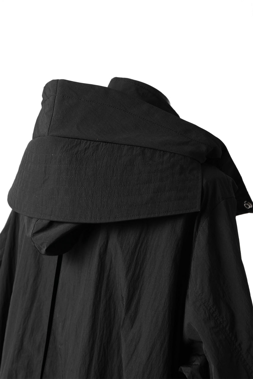 画像をギャラリービューアに読み込む, A.F ARTEFACT HOODIE LONG ZIP COAT with DETACHABLE POCKET POUCH (BLACK)