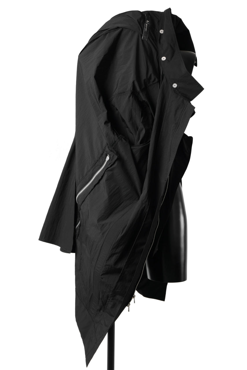 画像をギャラリービューアに読み込む, A.F ARTEFACT HOODIE LONG ZIP COAT with DETACHABLE POCKET POUCH (BLACK)