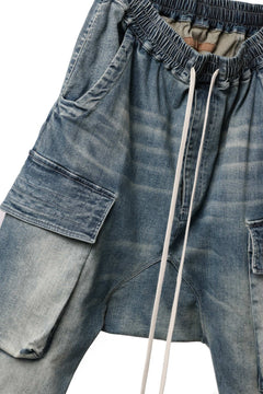 Load image into Gallery viewer, A.F ARTEFACT EASY CARGO SAROUEL PANTS / FADED AGEING DENIM (BLUE)