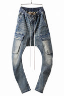 A.F ARTEFACT CARGO SARROUEL SKINNY PANTS / FADED AGEING DENIM (BLUE)