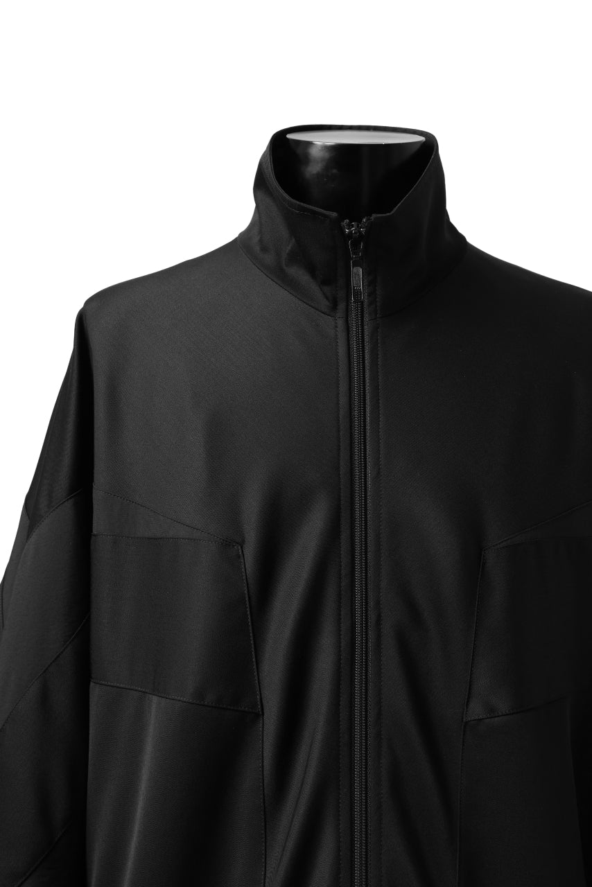 Y's....  PANELED ZIP BLOUSON / SUPER 120's DOESKIN (BLACK)