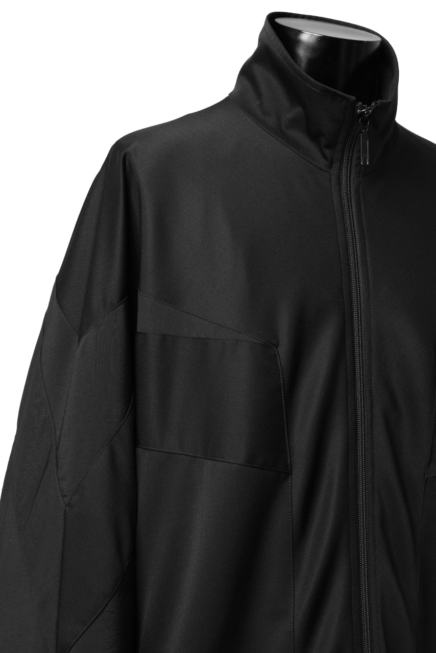 Y's....  PANELED ZIP BLOUSON / SUPER 120's DOESKIN (BLACK)