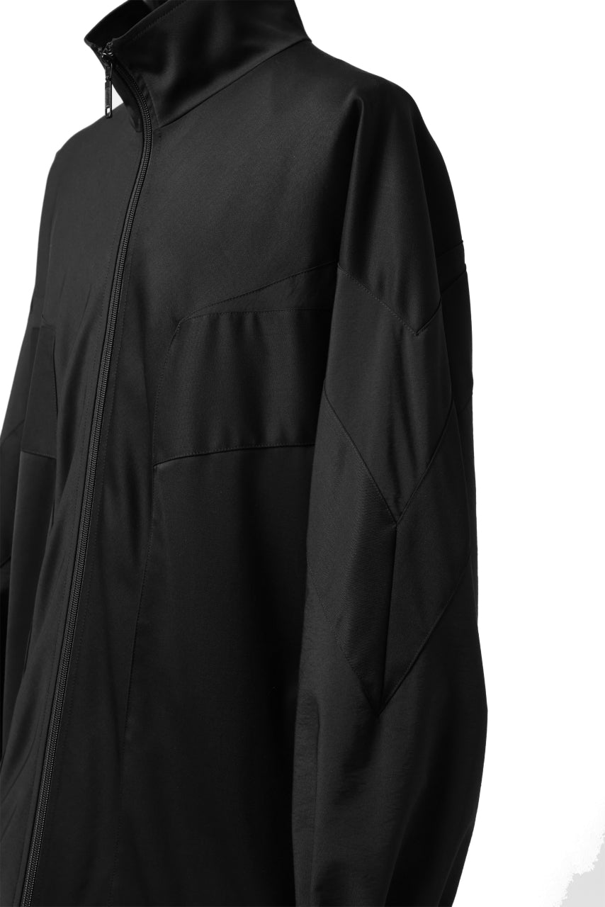 Y's....  PANELED ZIP BLOUSON / SUPER 120's DOESKIN (BLACK)