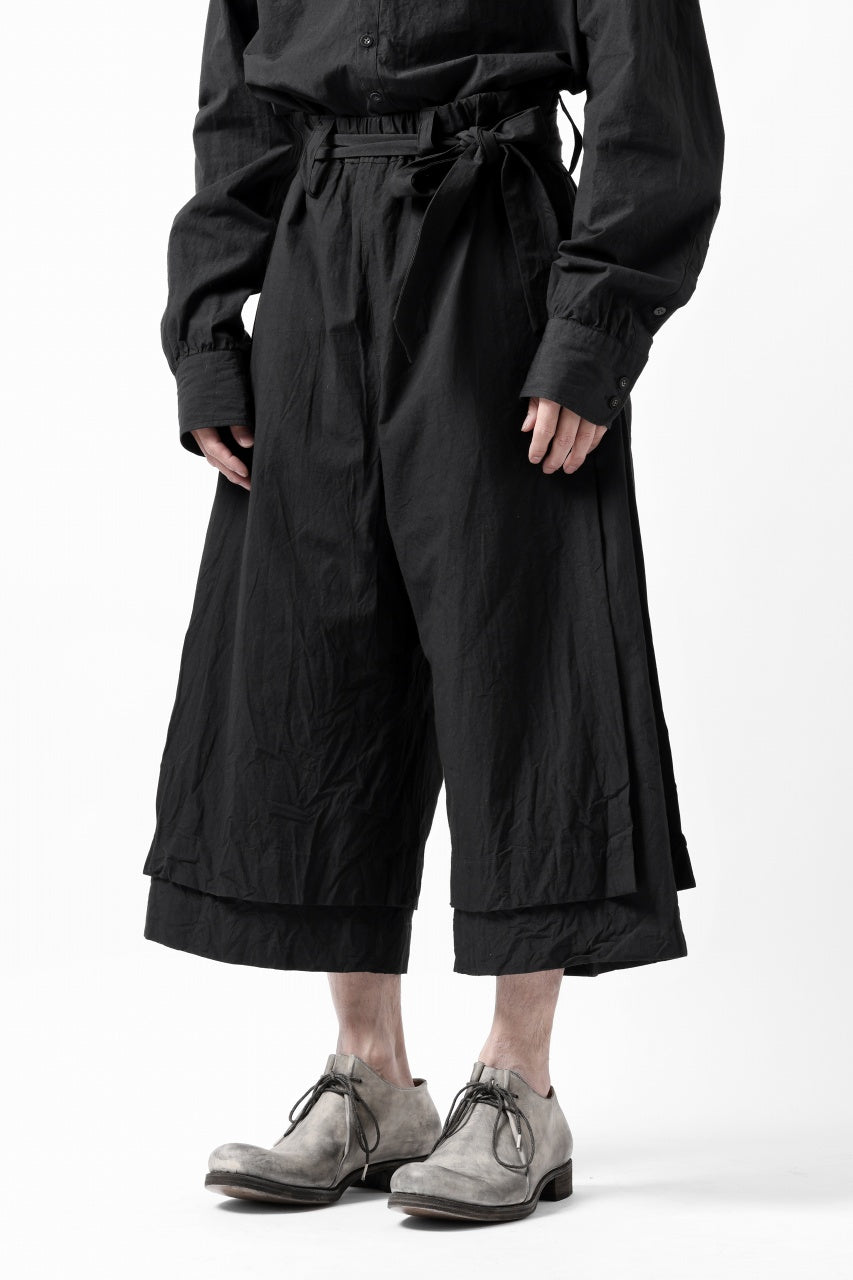 KLASICA VENT LAYERED FOLKLORE TROUSERS / HAND DYED COTTON-LINEN (BLACK)