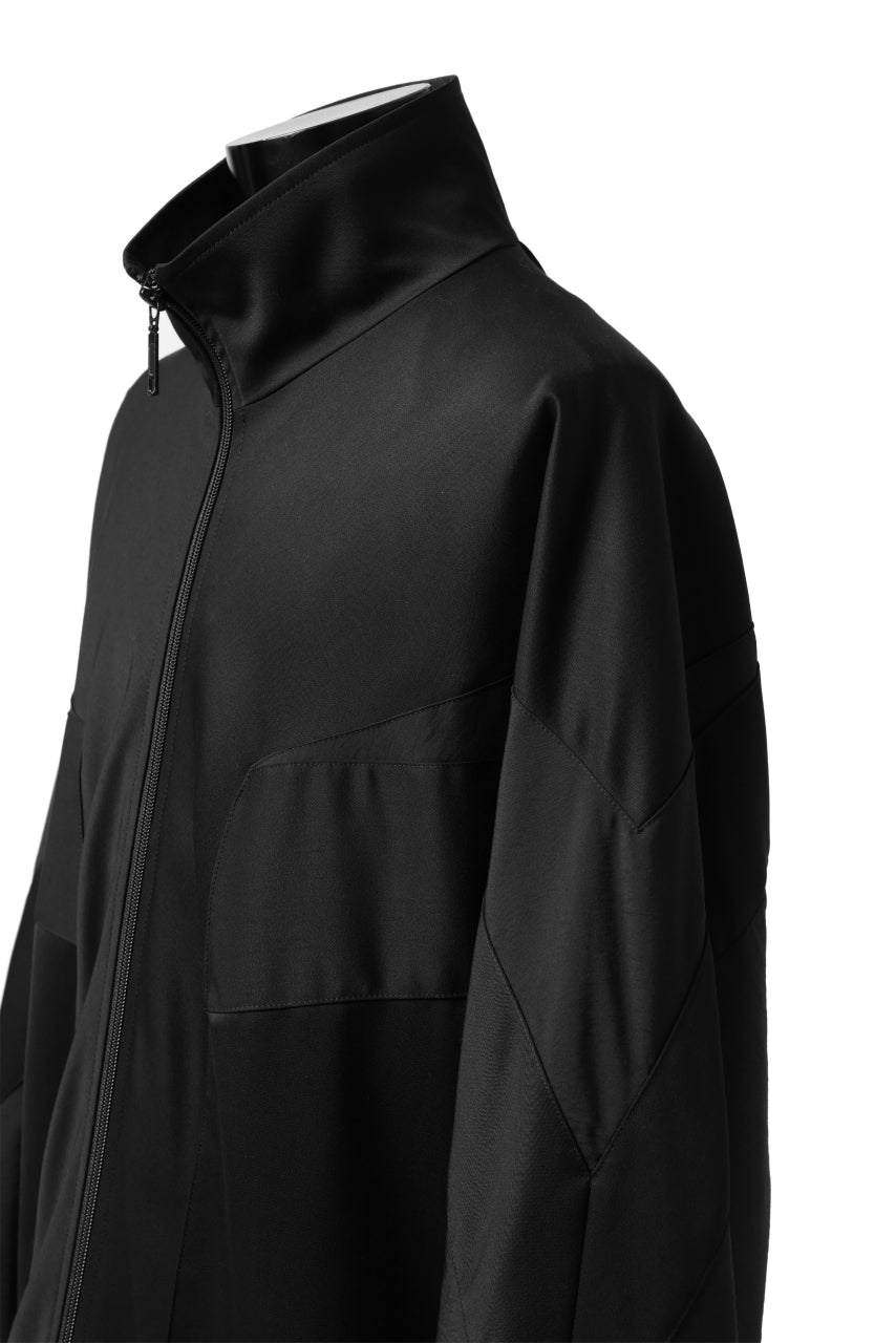 Y's....  PANELED ZIP BLOUSON / SUPER 120's DOESKIN (BLACK)