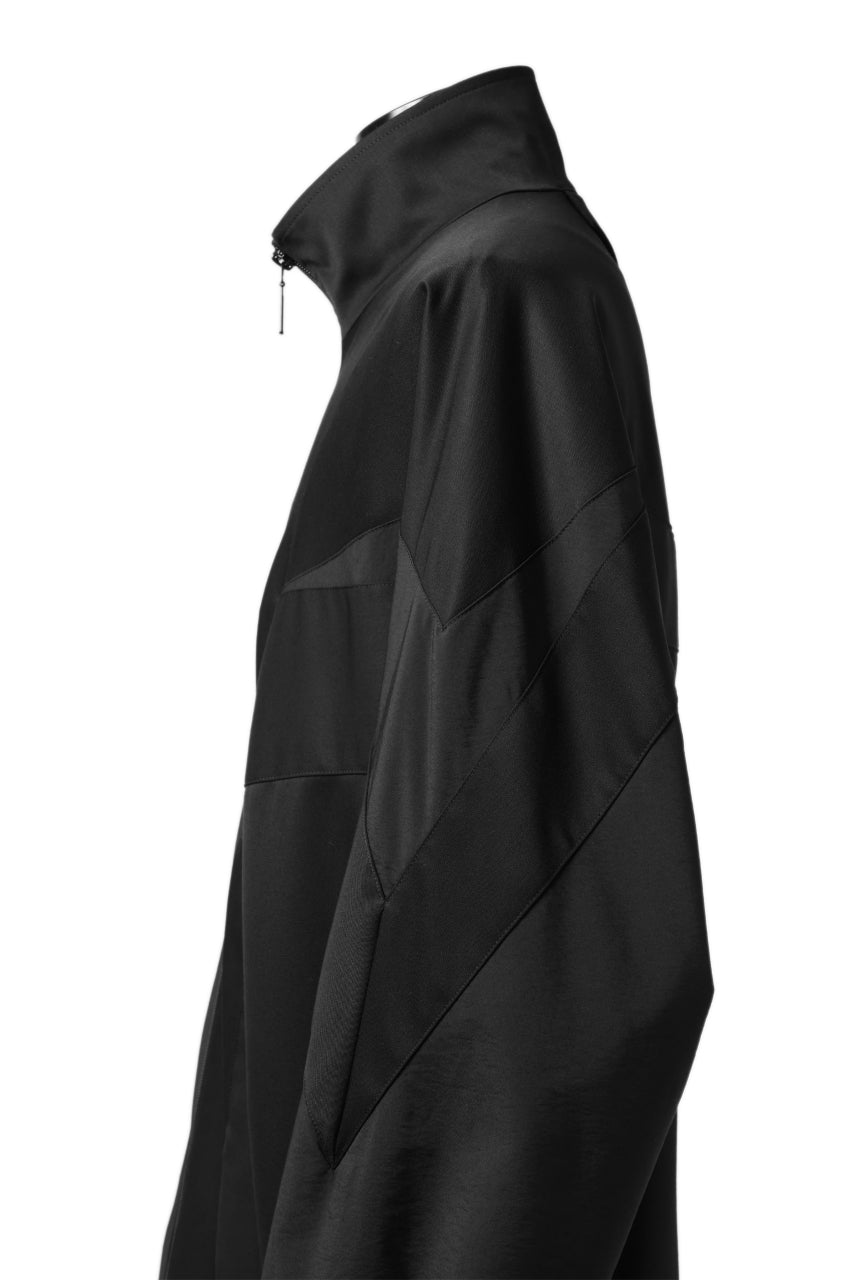 Y's....  PANELED ZIP BLOUSON / SUPER 120's DOESKIN (BLACK)