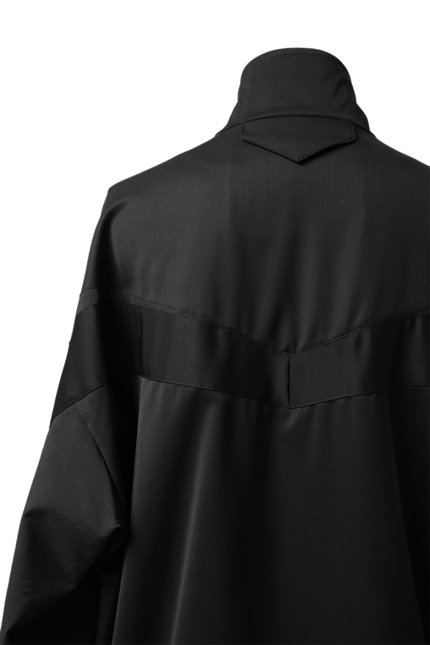 Y's....  PANELED ZIP BLOUSON / SUPER 120's DOESKIN (BLACK)