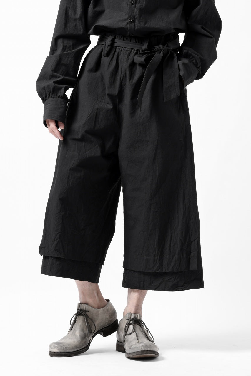 KLASICA VENT LAYERED FOLKLORE TROUSERS / HAND DYED COTTON-LINEN (BLACK)