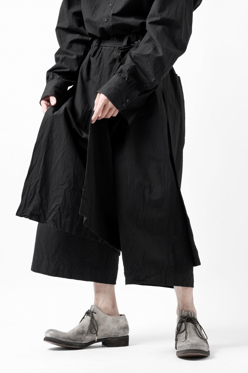 KLASICA VENT LAYERED FOLKLORE TROUSERS / HAND DYED COTTON-LINEN (BLACK)