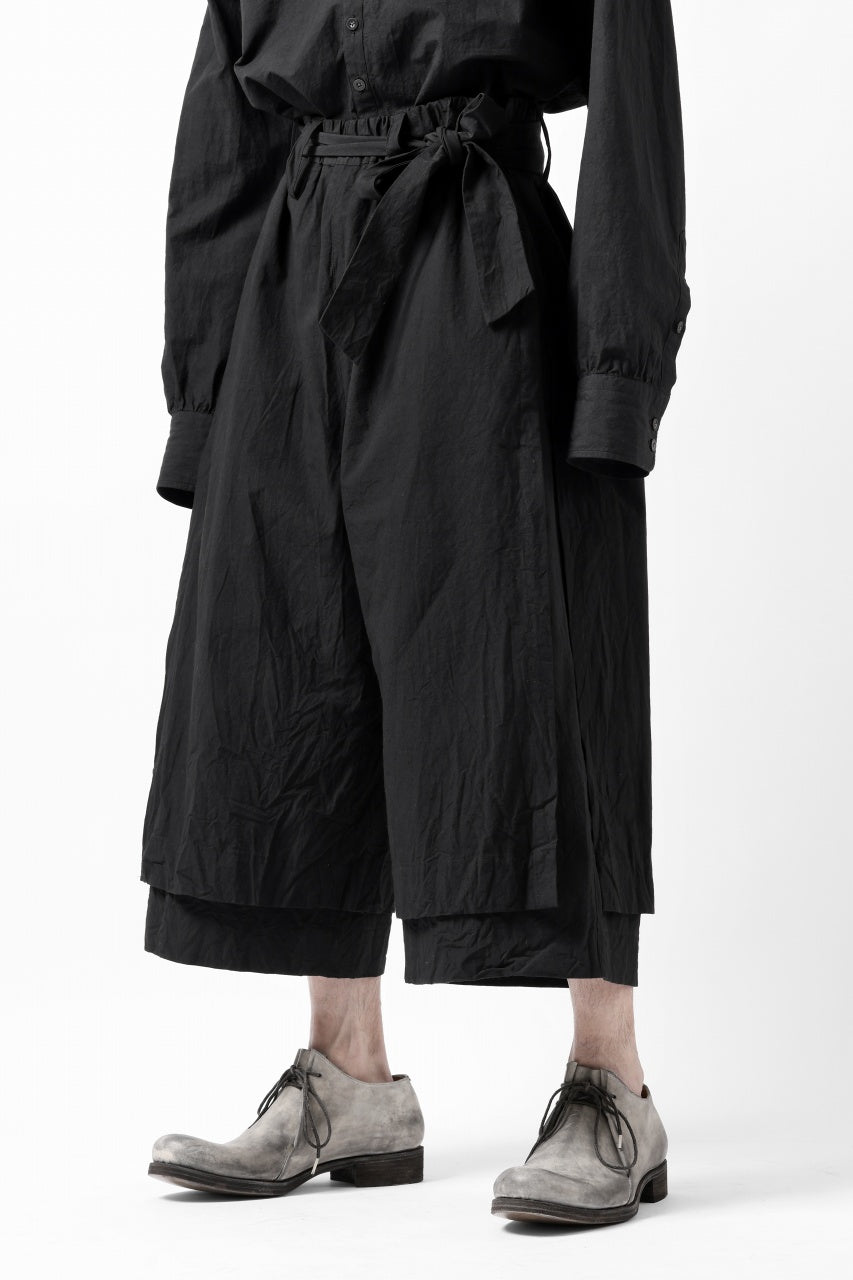 KLASICA VENT LAYERED FOLKLORE TROUSERS / HAND DYED COTTON-LINEN (BLACK)