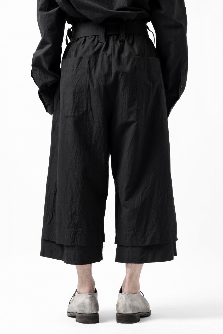 KLASICA VENT LAYERED FOLKLORE TROUSERS / HAND DYED COTTON-LINEN (BLACK)