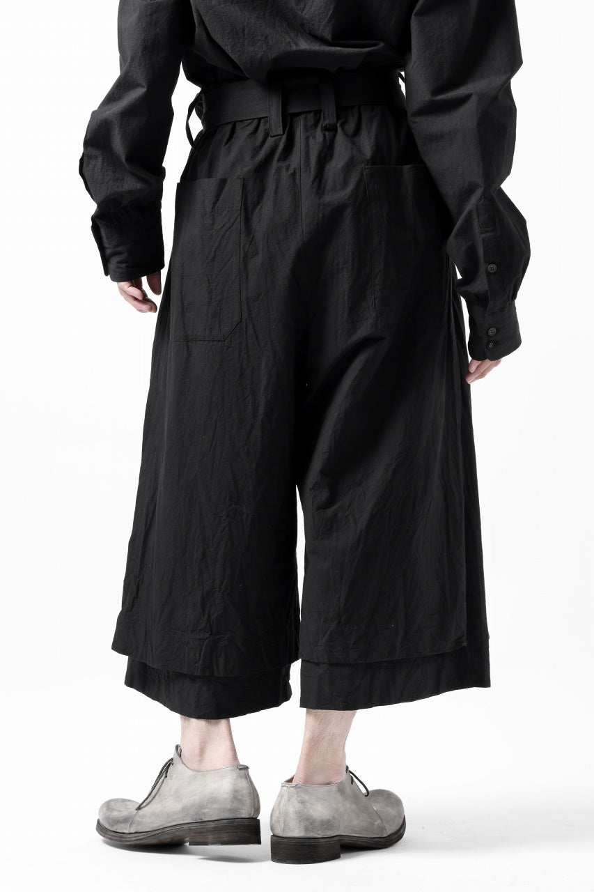 KLASICA VENT LAYERED FOLKLORE TROUSERS / HAND DYED COTTON-LINEN (BLACK)