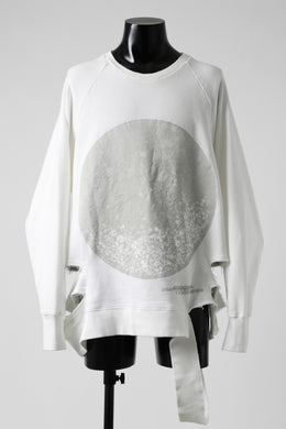 A.F ARTEFACT RAGRAN OVERSIZED TOPS / DAMAGE & PRINT SWEAT (WHITE)