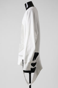 Load image into Gallery viewer, A.F ARTEFACT RAGRAN OVERSIZED TOPS / DAMEGE &amp; PRINT SWEAT (WHITE)