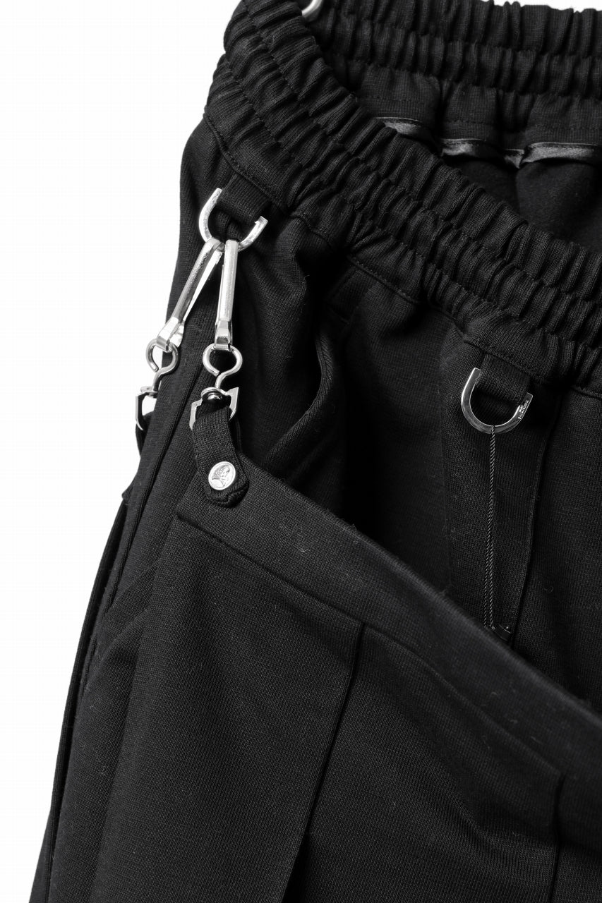 mastermind JAPAN BONDAGE SLIM TROUSERS / MEDIUM C-JERSEY STRETCH (BLACK)