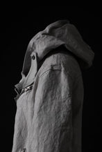 Load image into Gallery viewer, ISAMU KATAYAMA BACKLASH HOODED RIDERS JACKET / NATURAL DYED &amp; GARMENT WASHED JP CALF (WHITE)