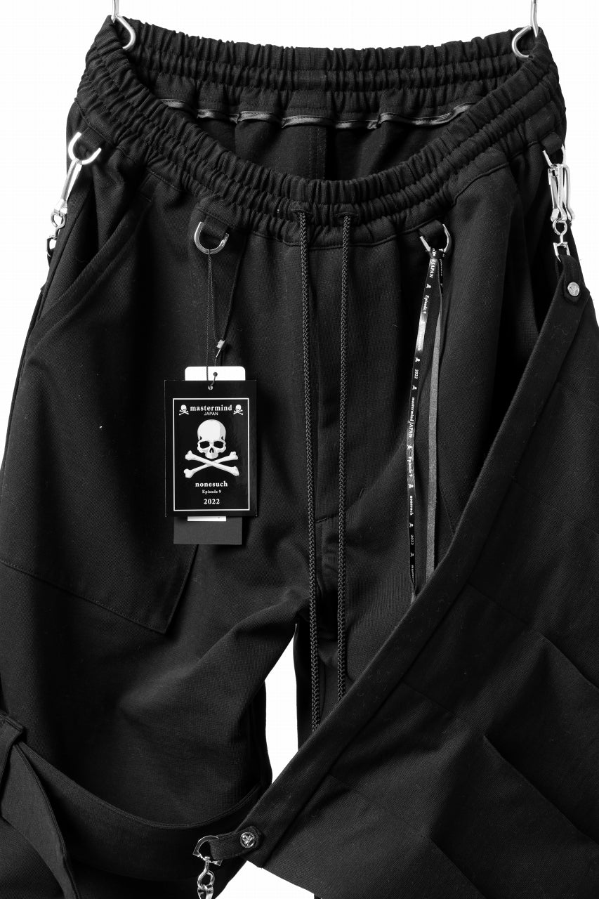 画像をギャラリービューアに読み込む, mastermind JAPAN BONDAGE SLIM TROUSERS / MEDIUM C-JERSEY STRETCH (BLACK)