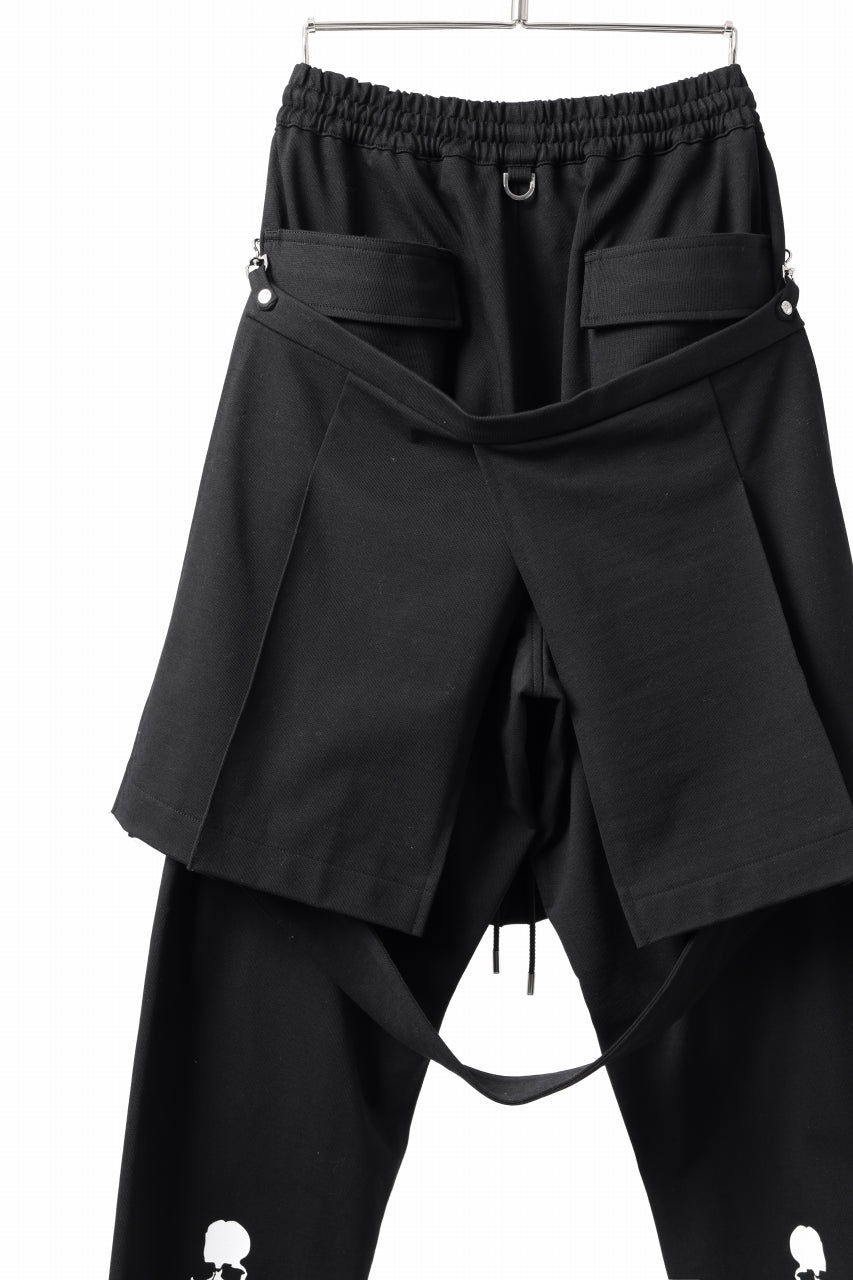 mastermind JAPAN BONDAGE SLIM TROUSERS / MEDIUM C-JERSEY STRETCH (BLACK)