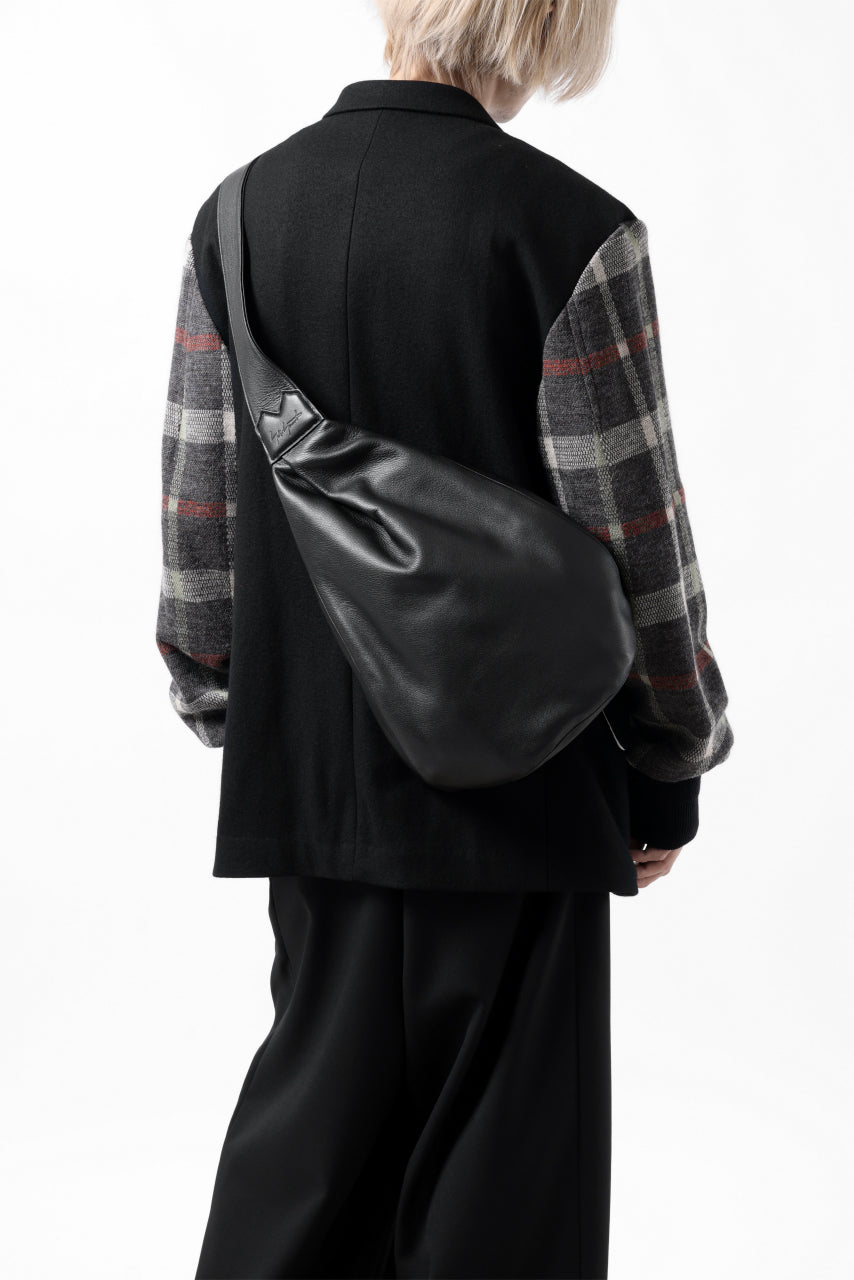 画像をギャラリービューアに読み込む, discord Yohji Yamamoto Y Body Bag M / Soft Shrink Cow Leather (BLACK)