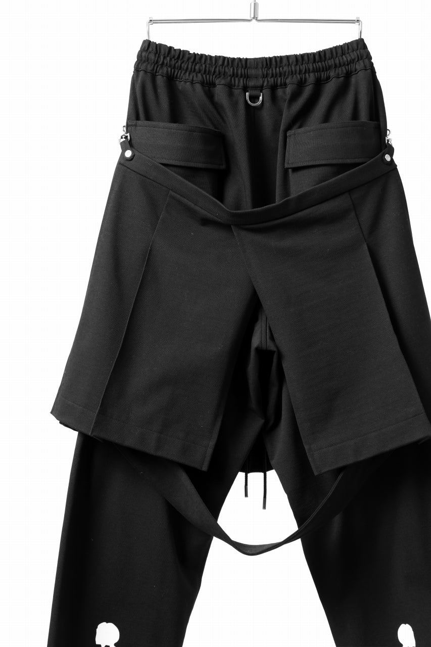 mastermind JAPAN BONDAGE SLIM TROUSERS / MEDIUM C-JERSEY STRETCH (BLACK)