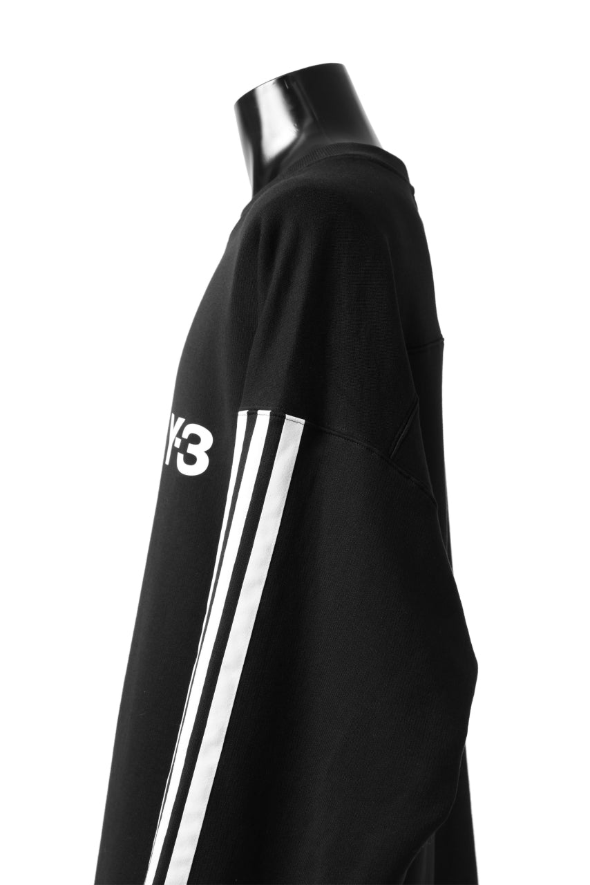 Load image into Gallery viewer, Y-3 Yohji Yamamoto 3 STRIPES LEFT SLEEVE SWEAT TOP / FRENCH TERRY (BLACK)
