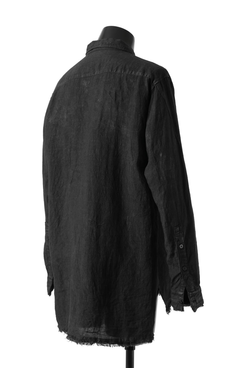 Load image into Gallery viewer, A.F ARTEFACT PULLOVER SHIRT / COATING LINEN (BLACK)