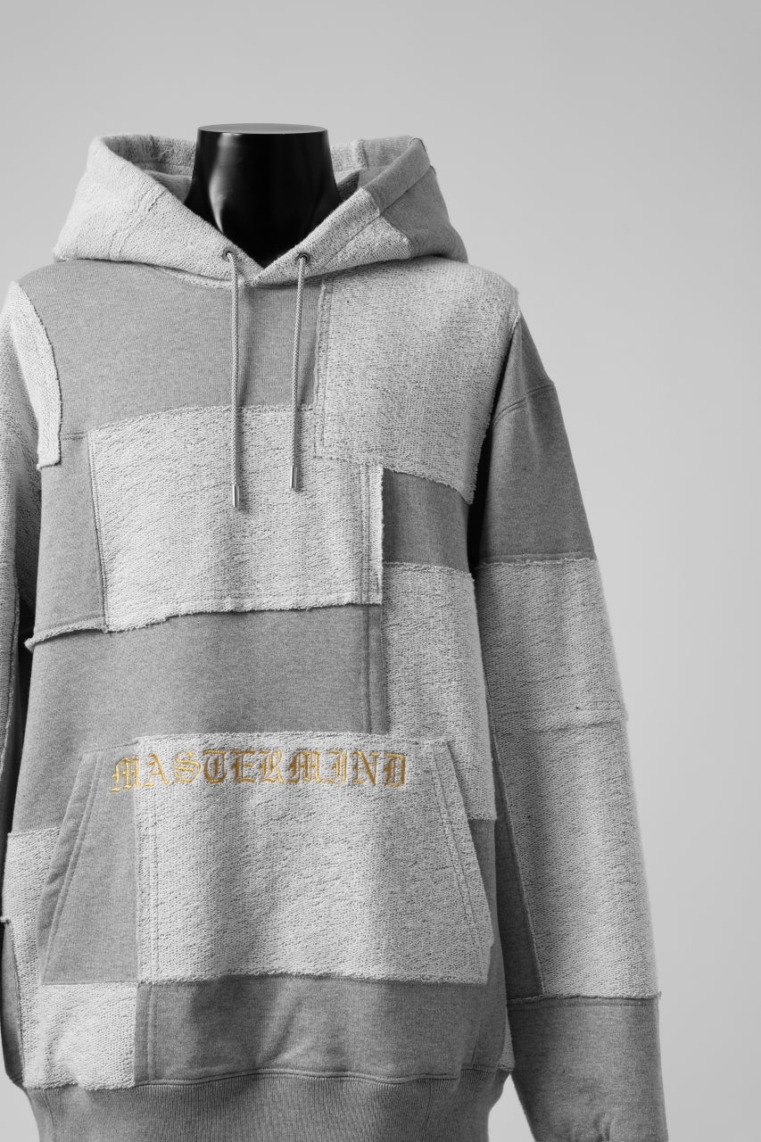 mastermind JAPAN SWEAT HOODIE / SWITCH PATCHWORK (TOP GRAY)