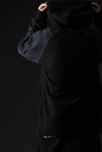 Load image into Gallery viewer, MASSIMO SABBADIN HOODY wt. HAND DYED VINTAGE DENIM SLEEVE (black)