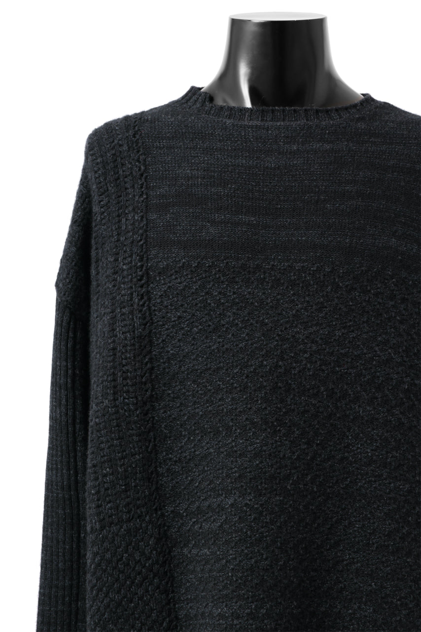 Load image into Gallery viewer, KLASICA TRANSIT RELAX FIT KNIT SWEATER / HAND FLAME 3PLY SUPER FINE MELINO 7G (SHADOW)