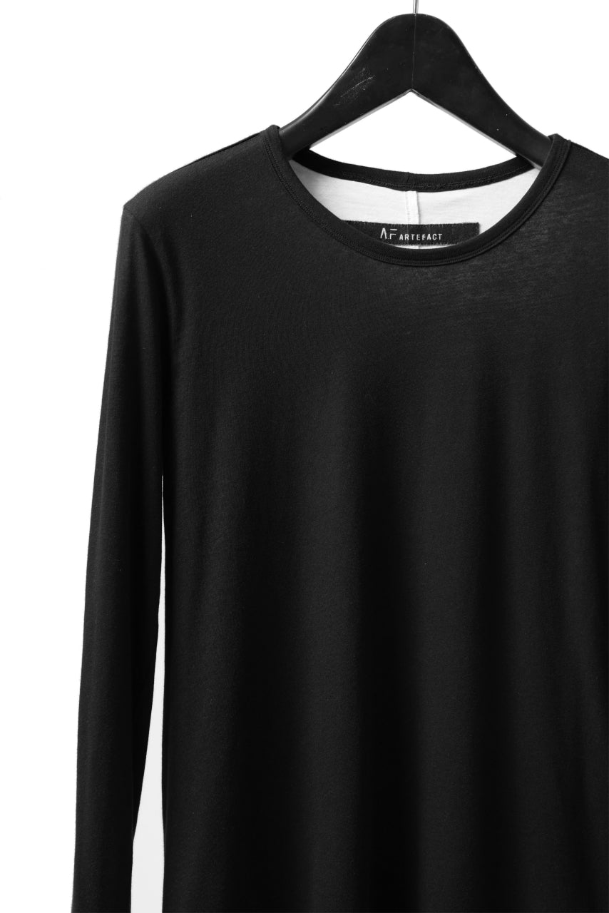 A.F ARTEFACT LAYERED LONG SLEEVE TOPS / SOFT JERSEY (BLACK x WHITE)