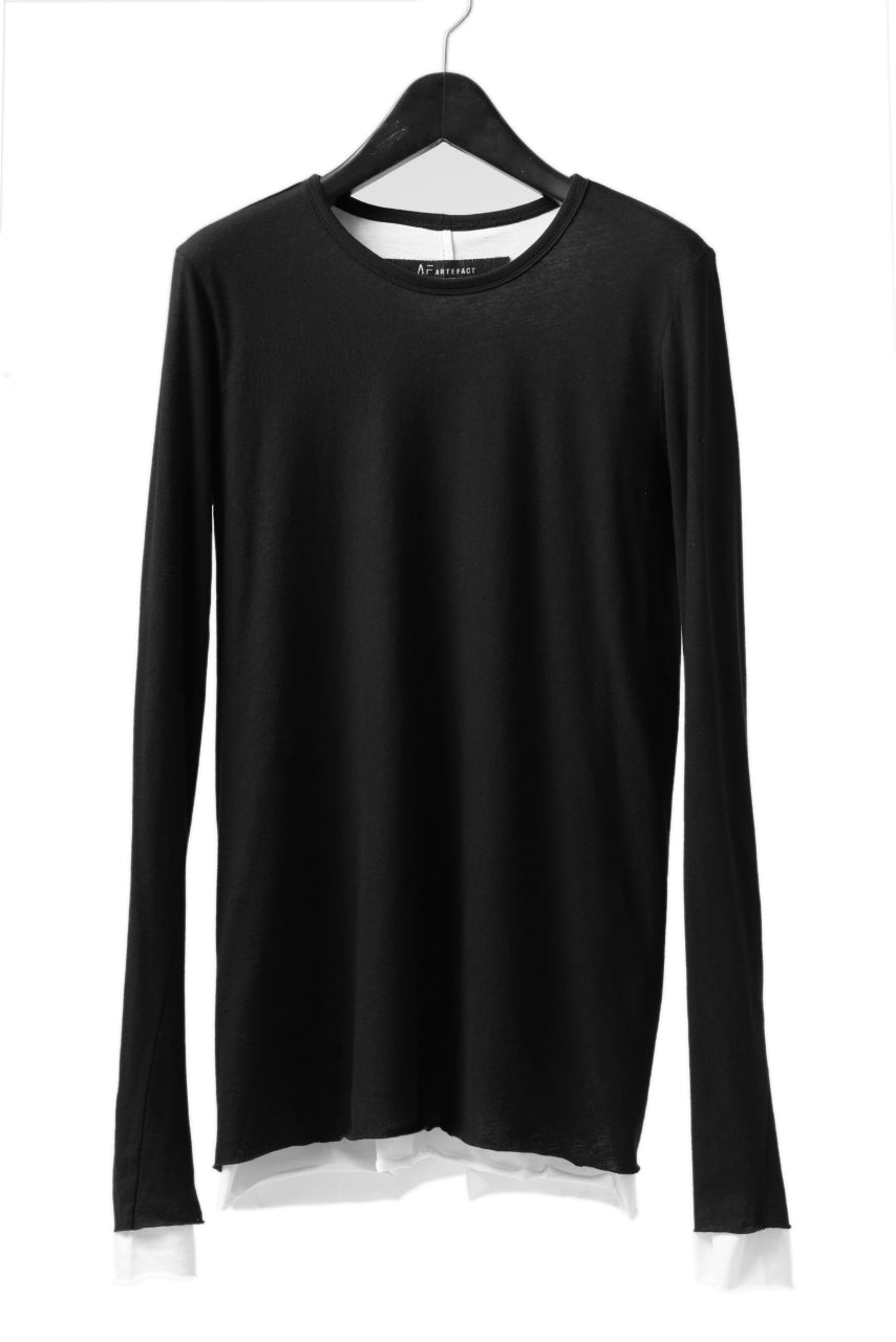 画像をギャラリービューアに読み込む, A.F ARTEFACT LAYERED LONG SLEEVE TOPS / SOFT JERSEY (BLACK x WHITE)